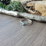 Sky Blue Topaz Ring, 4mm