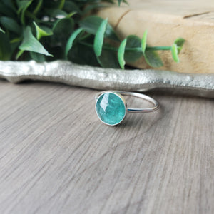 Moss Kyanite Ring, Mint Teal