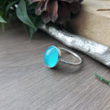 Paraiba Chalcedony Ring, Smooth Oval, 12x10