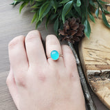 Paraiba Chalcedony Ring, Smooth Oval, 12x10