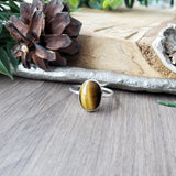 Tigers Eye Ring, Smooth Oval