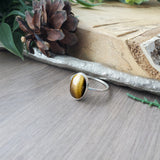 Tigers Eye Ring, Smooth Oval