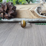 Tigers Eye Ring, Smooth Oval