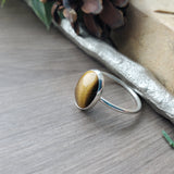 Tigers Eye Ring, Smooth Oval