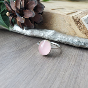 Rose Quartz Ring, Oval