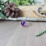 Amethyst Ring, Smooth Oval, 10x12mm