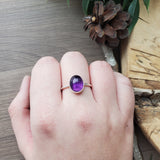 Amethyst Ring, Smooth Oval, 10x12mm