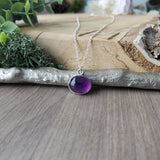 Amethyst Necklace, Smooth Oval, 12x10