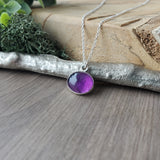 Amethyst Necklace, Smooth Oval, 12x10