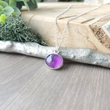 Amethyst Necklace, Smooth Oval, 12x10