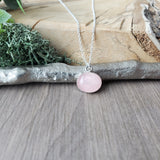 Rose Quartz Necklace, Smooth, Oval