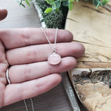 Rose Quartz Necklace, Smooth, Oval