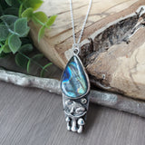 Rainbow Labradorite Necklace, Toad