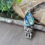 Rainbow Labradorite Necklace, Toad