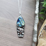 Rainbow Labradorite Necklace, Toad