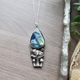 Rainbow Labradorite Necklace, Toad