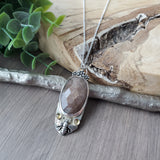 Lattice Sunstone Necklace, Bee