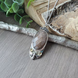 Lattice Sunstone Necklace, Bee