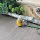 Banded Agate Ring, Yellow