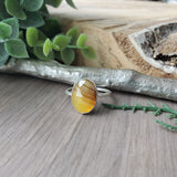 Banded Agate Ring, Yellow