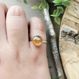 Golden Moonstone Ring, Faceted,