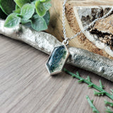 Moss Agate Necklace, Hexagon