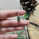 Moss Agate Necklace, Hexagon