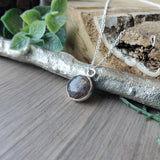 Chocolate Moonstone Necklace, Faceted