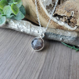 Chocolate Moonstone Necklace, Faceted