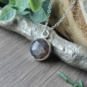 Chocolate Moonstone Necklace, Faceted