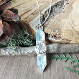 Moonstone Necklace, Hidden Snowflake