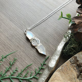 Moonstone Necklace, Hidden Snowflake