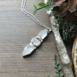 Moonstone Necklace, Hidden Snowflake