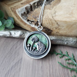 Hedgehog Necklace, Green Labradorite