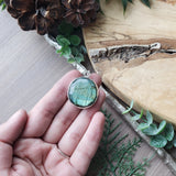 Hedgehog Necklace, Green Labradorite