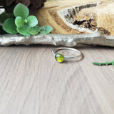 Vesuvianite Ring, Faceted, Round