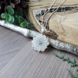 Moonstone Flower Necklace