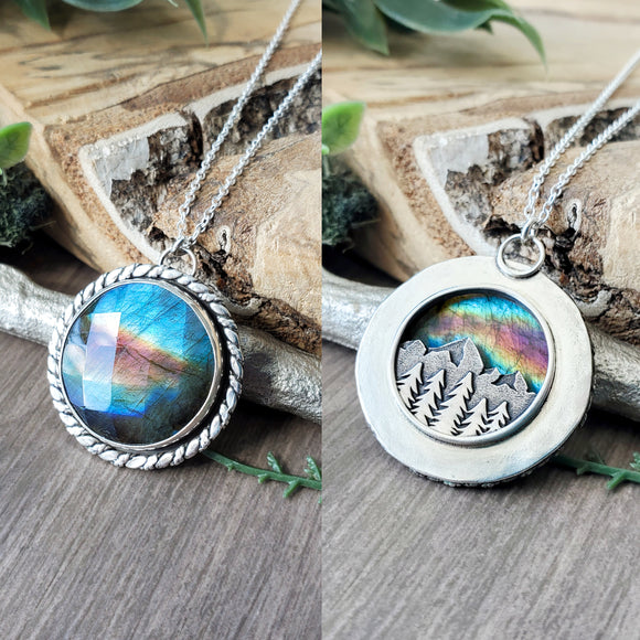 Rainbow Labradorite Necklace, Northern Lights