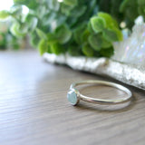 Aquamarine Ring, Faceted Round, 5mm