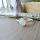 Opal Ring, Faceted, Round, Large