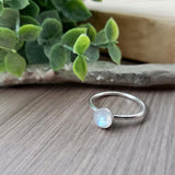 Moonstone Ring, Smooth Round